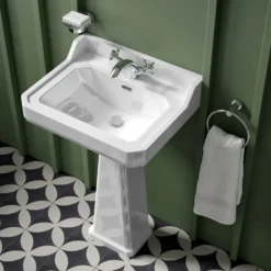 Butler & Rose Catherine 600mm Full Pedestal & Basin - 1 Tap Hole