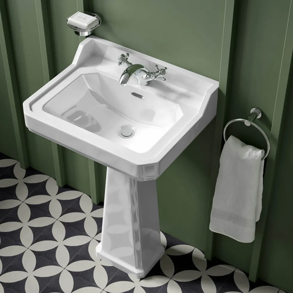 Butler & Rose Catherine 600mm Full Pedestal & Basin - 1 Tap Hole