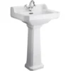 Butler & Rose Catherine 560mm Full Pedestal & Basin - 1 Tap Hole