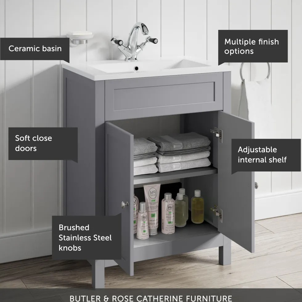 Butler & Rose Catherine Traditional Floorstanding Vanity Unit with Basin