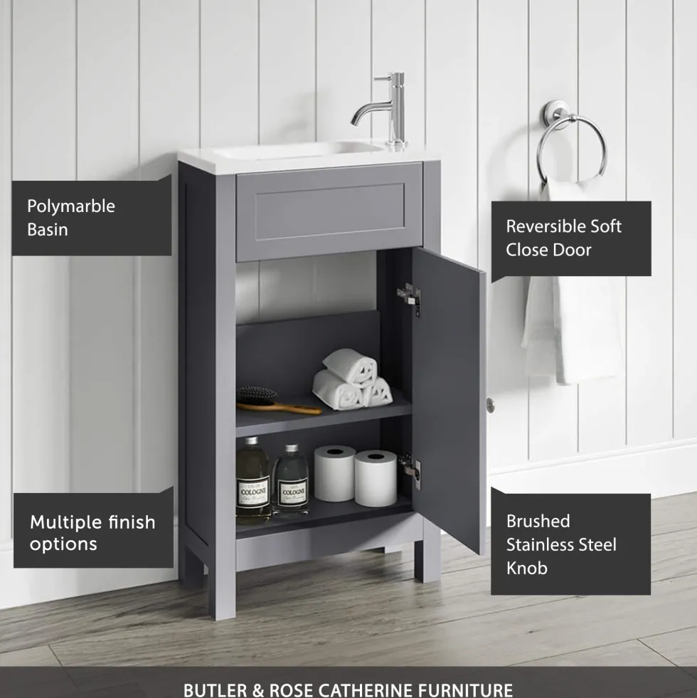 Butler & Rose Catherine Traditional 460mm Cloakroom Vanity Unit with Basin