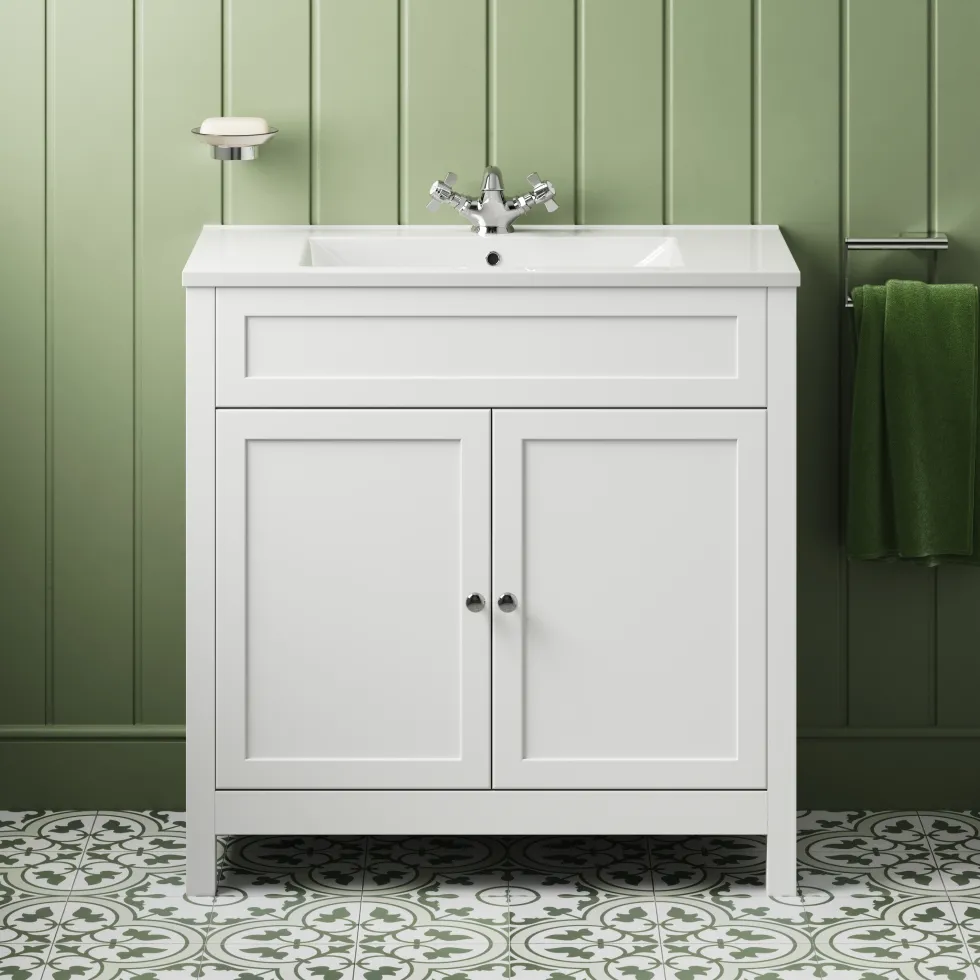 Butler & Rose Catherine Traditional 800mm Floorstanding Vanity Unit with Basin