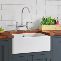 Butler & Rose Ceramic Fireclay Belfast / Butler Kitchen Sink - 595 x 450mm