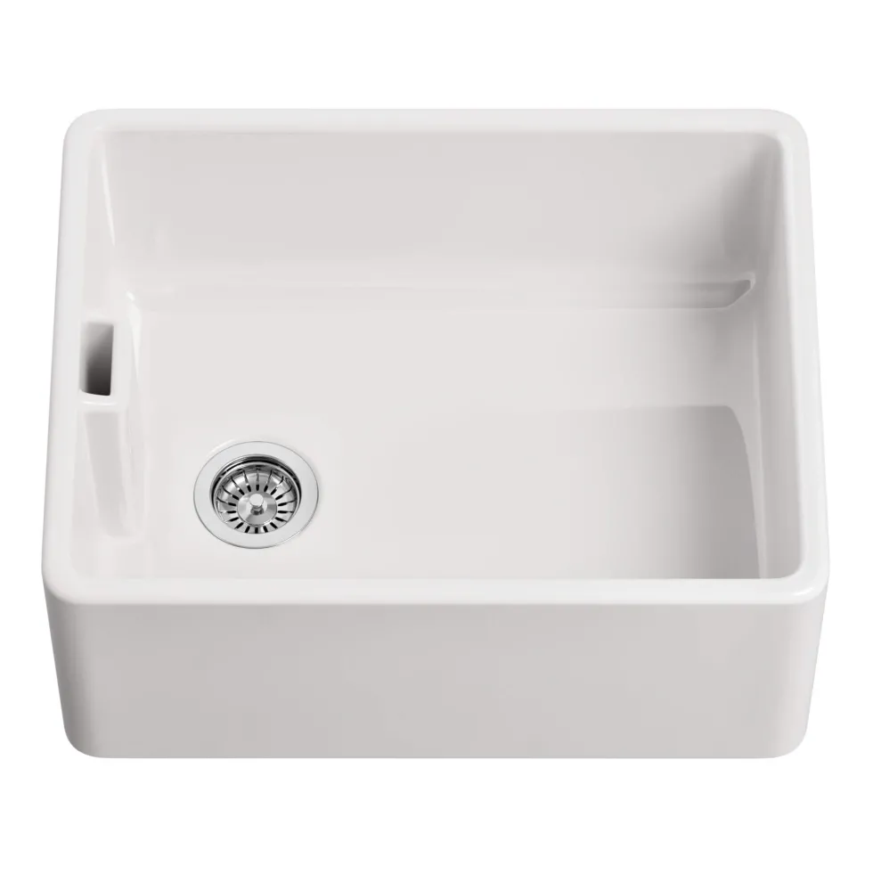 Butler & Rose Ceramic Fireclay Belfast Traditional Kitchen Sink with Weir Overflow - 595 x 455mm