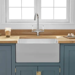 Butler & Rose Ceramic Fireclay Belfast Traditional Kitchen Sink with Weir Overflow - 595 x 455mm