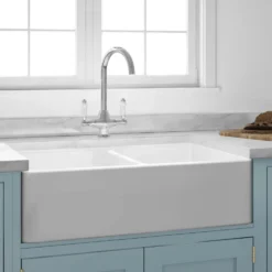 Butler & Rose Ceramic Fireclay Double Belfast Kitchen Sink - 795 x 500mm