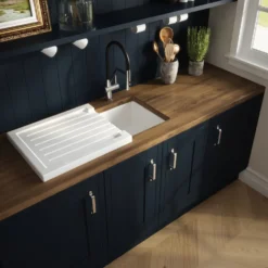 Butler & Rose Ceramic Fireclay Grooved Sink Drainer - 545 x 467mm