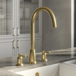 Butler & Rose Daphne 3 Hole Curved Spout Kitchen Mixer Tap with Lever Handles
