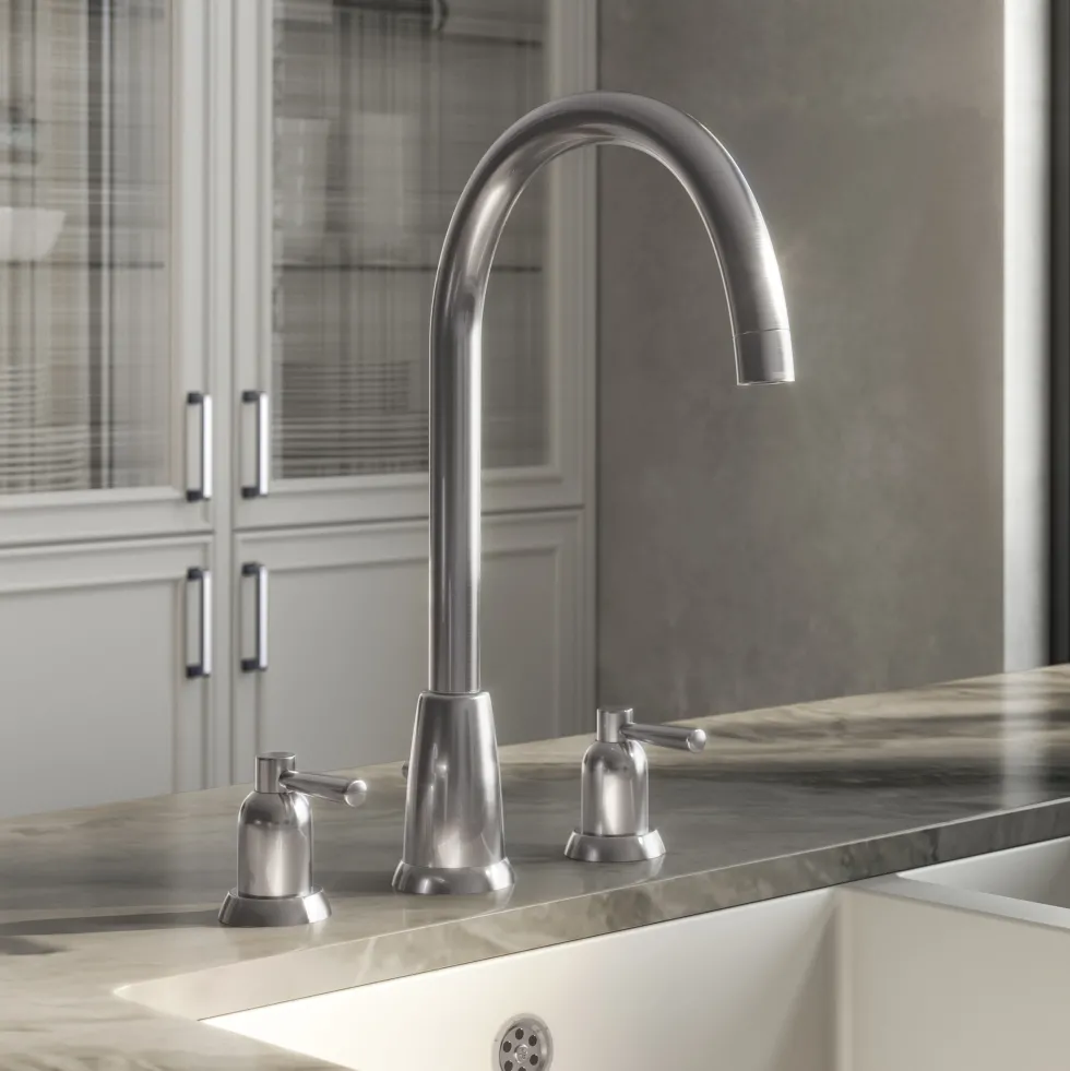 Butler & Rose Daphne 3 Hole Curved Spout Kitchen Mixer Tap with Lever Handles