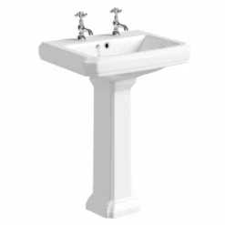 Butler & Rose Darcy Traditional 2 Tap Hole 585mm Basin & Full Pedestal