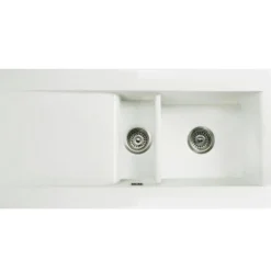 Butler & Rose Dream 1.5 Bowl White Ceramic Fireclay Kitchen Sink with Reversible Drainer & Waste Kit - 1010mm x 510mm