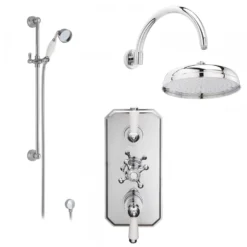 Butler & Rose Edith Concealed Shower Valve, Fixed Shower Head & Slide Rail Kit