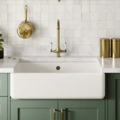 Butler & Rose Heavy Duty Large Belfast / Butler Ceramic Fireclay Kitchen Sink - 795 x 500mm
