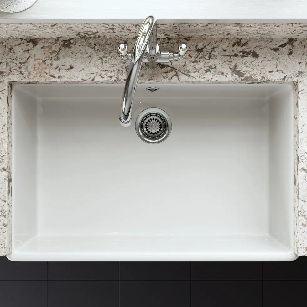 Butler & Rose Large Belfast / Butler Ceramic Fireclay Kitchen Sink - 795 x 500mm