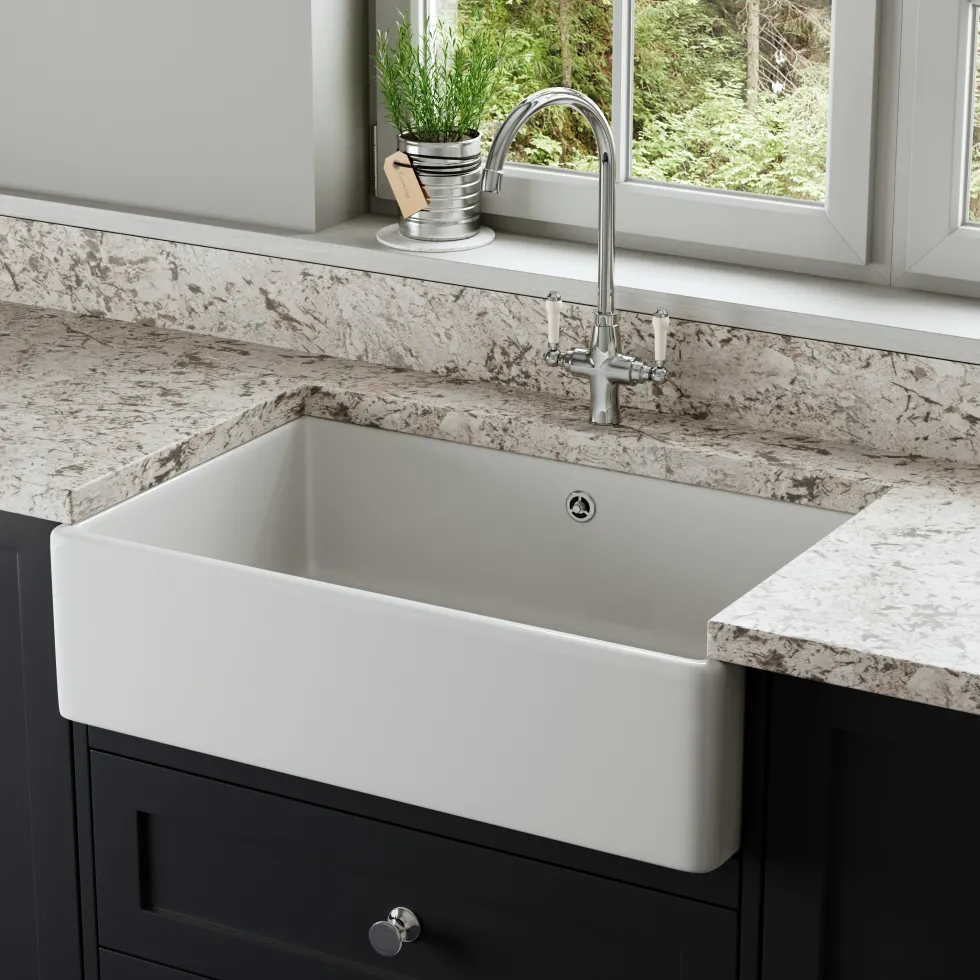 Butler & Rose Large Belfast / Butler Ceramic Fireclay Kitchen Sink - 795 x 500mm