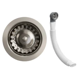 Butler & Rose 90mm Chrome Kitchen Sink Strainer Waste & Round Overflow