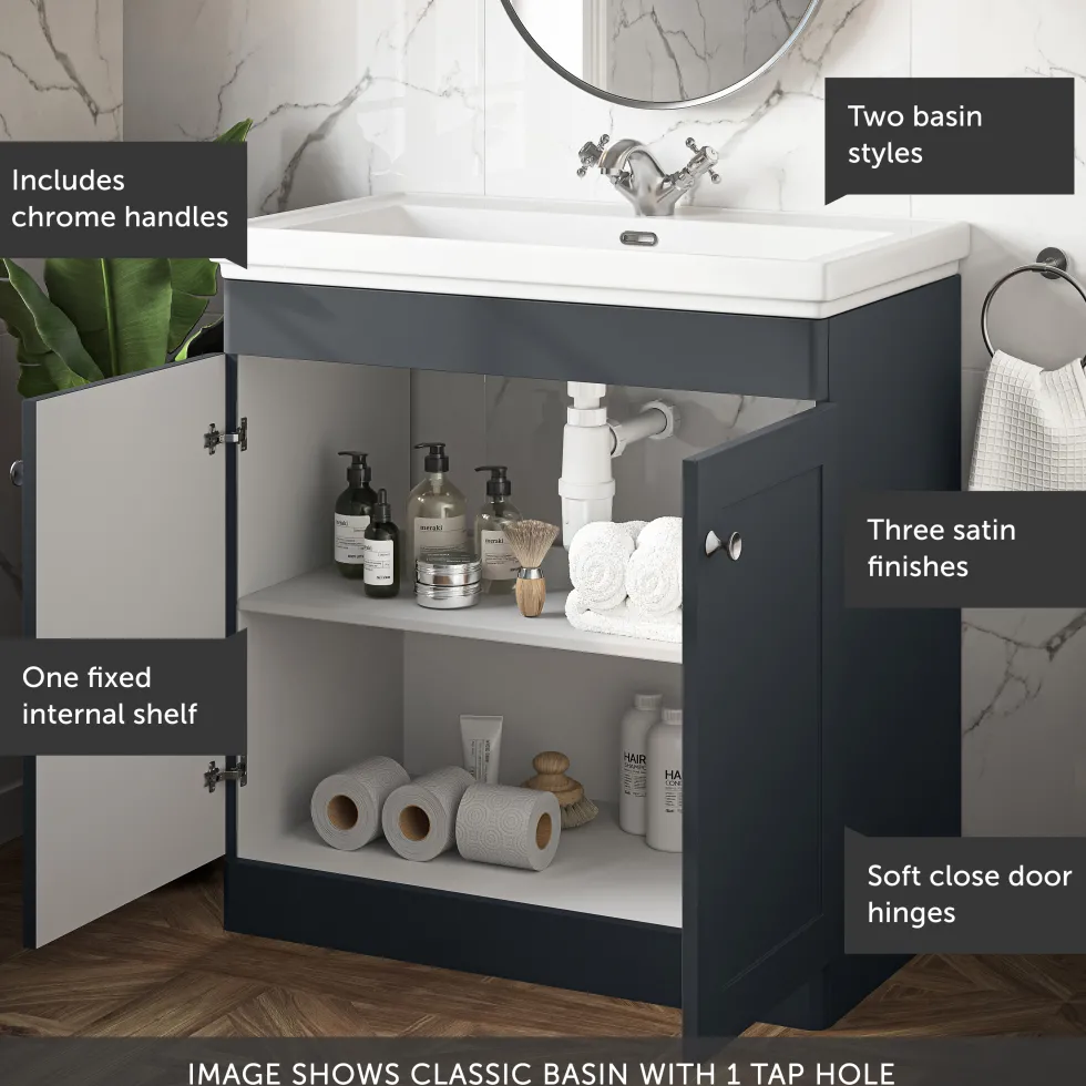Butler & Rose Ophelia 800mm Floorstanding 2 Door Vanity Unit & Basin