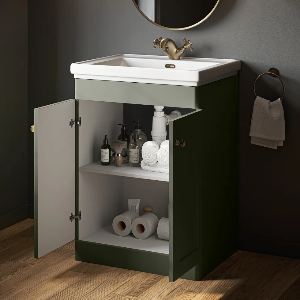 Butler & Rose Ophelia 600mm Floorstanding 2 Door Vanity Unit & Basin