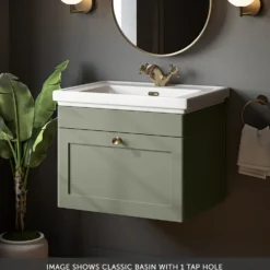 Butler & Rose Ophelia 600mm Wall Mounted 1 Drawer Vanity Unit & Basin