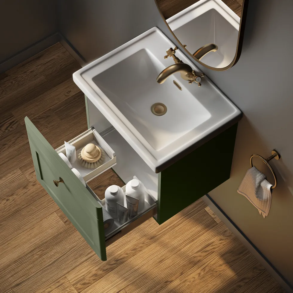 Butler & Rose Ophelia Traditional Toilet & 500mm Wall Hung Vanity Unit Bathroom Suite