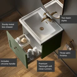 Butler & Rose Ophelia Traditional Toilet & 500mm Wall Hung Vanity Unit Bathroom Suite