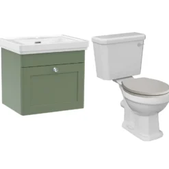 Butler & Rose Ophelia Traditional Toilet & 500mm Wall Hung Vanity Unit Bathroom Suite