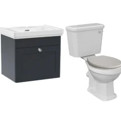 Butler & Rose Ophelia Traditional Toilet & 500mm Wall Hung Vanity Unit Bathroom Suite
