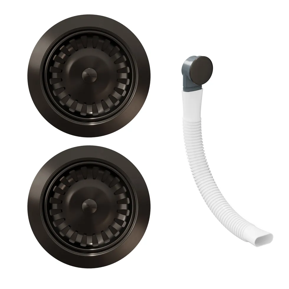 Butler & Rose Premium 90mm 1.5 & 2 Bowl Kitchen Sink Strainer Wastes with Round Overflow
