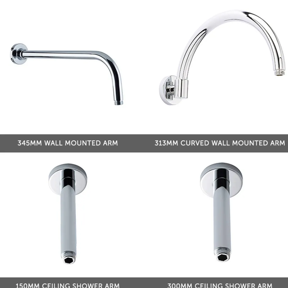 Butler & Rose Victoria 300mm Traditional Fixed Apron Shower Head & Arm