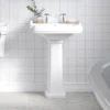Butler & Rose Winston 580mm Full Pedestal & Basin - 2 Tap Hole