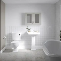 Butler & Rose Winston 580mm Full Pedestal & Basin - 2 Tap Hole
