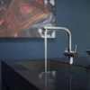 Caple Atmore Puriti Twin Lever Mono Kitchen Mixer & Cold Filtered Water Tap - Chrome