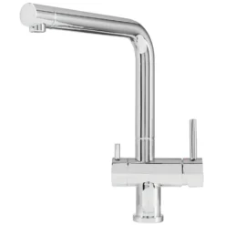 Caple Atmore Puriti Twin Lever Mono Kitchen Mixer & Cold Filtered Water Tap - Chrome