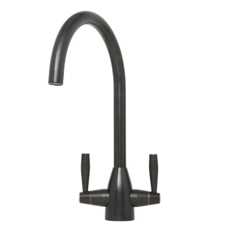 Caple Avel Twin Lever Mono Kitchen Mixer - Blackened Copper