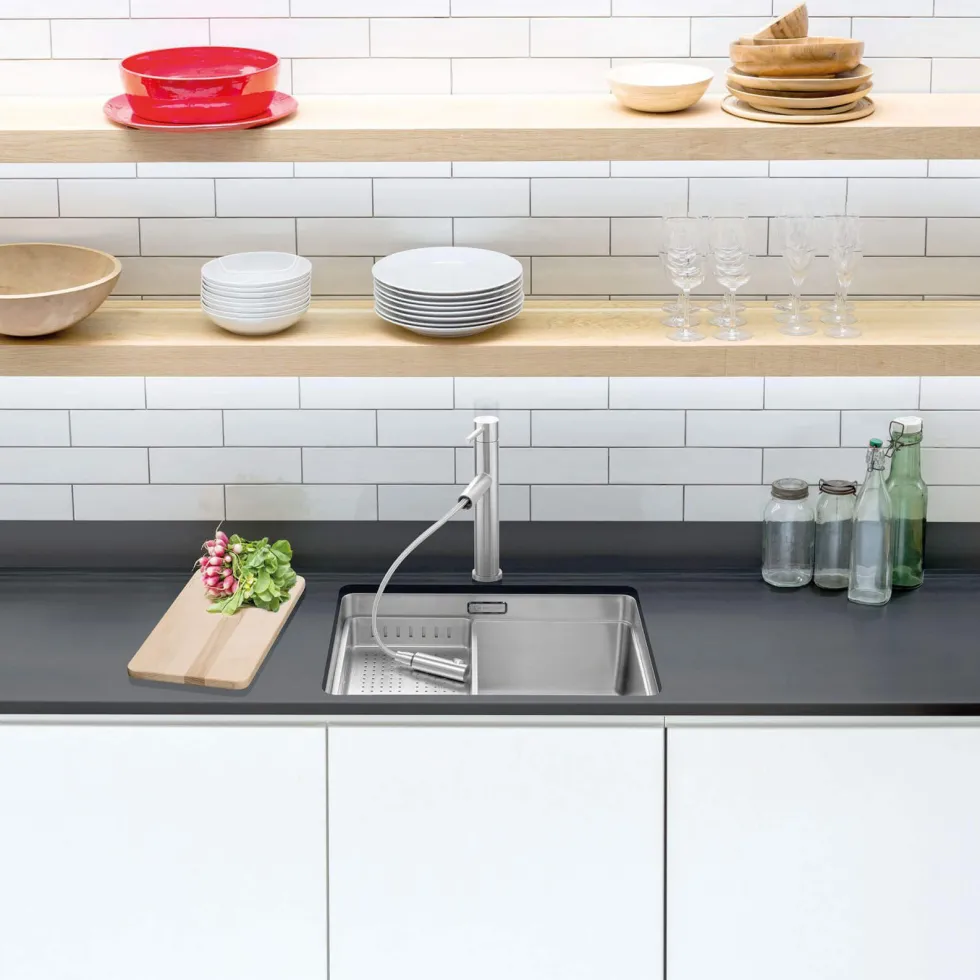Caple Axle 1 Bowl Inset or Undermount Stainless Steel Sink with Waste & Accessory Kit - 540 x 440mm