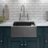 Caple Belfast 1 Bowl Grey Granite Composite Kitchen Sink - 595 x 455mm