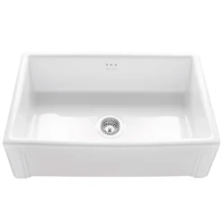 Caple Belfast Large Single Bowl White Ceramic Kitchen Sink - 760 x 460mm