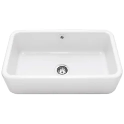 Caple Butler Large Single Bowl White Ceramic Kitchen Sink - 795 x 460mm