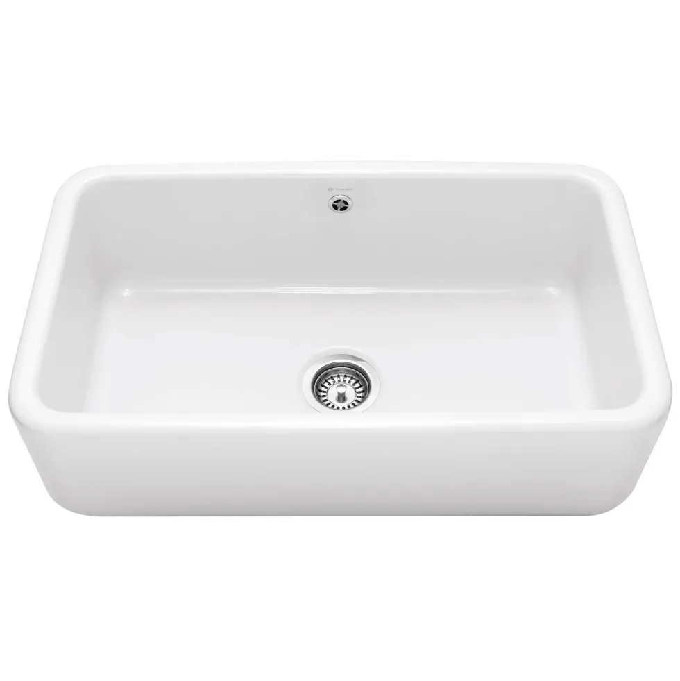 Caple Butler Large Single Bowl White Ceramic Kitchen Sink - 795 x 460mm