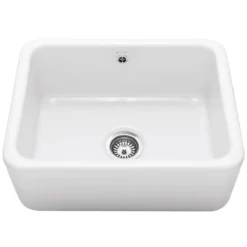 Caple Butler Single Bowl White Ceramic Kitchen Sink - 595 x 460mm