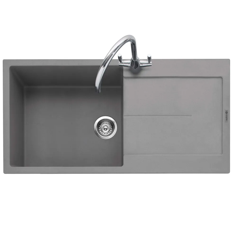 Caple Canis 1 Bowl Granite Composite Kitchen Sink & Waste Kit with Reversible Drainer - 1000 x 500mm