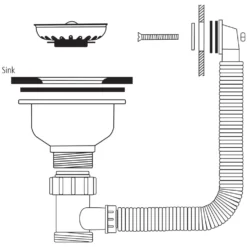Caple Chrome Square Overflow Waste Kit