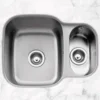 Caple Form 1.5 Bowl Undermount Satin Stainless Steel Sink & Waste Kit - Reversible - 590 x 450mm