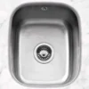 Caple Form 1 Bowl Undermount Satin Stainless Steel Sink & Waste Kit - 370 x 435mm