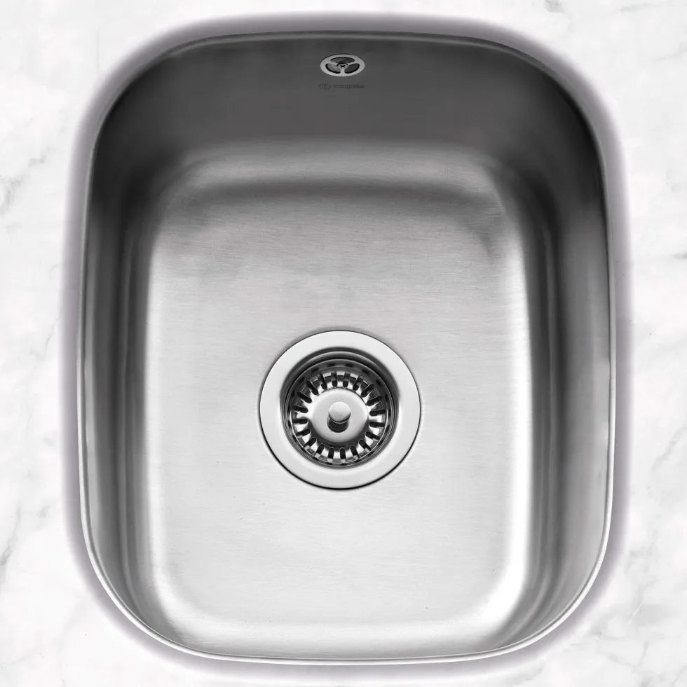 Caple Form 1 Bowl Undermount Satin Stainless Steel Sink & Waste Kit - 370 x 435mm