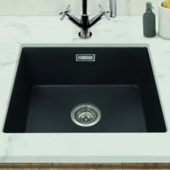 Caple Leesti 1 Bowl Inset or Undermount Granite Composite Kitchen Sink & Waste Kit - 530 x 460mm