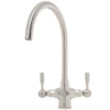 Caple Leval Traditional Twin Lever Mono Kitchen Mixer - Brushed Nickel