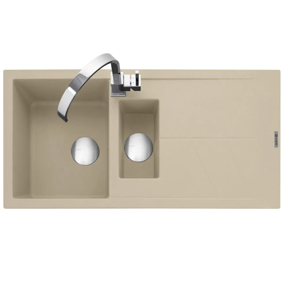 Caple Sotera 1.5 Bowl Granite Composite Kitchen Sink & Waste Kit with Reversible Drainer - 1000 x 500mm