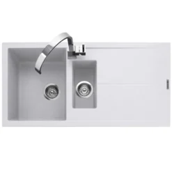 Caple Sotera 1.5 Bowl Granite Composite Kitchen Sink & Waste Kit with Reversible Drainer - 1000 x 500mm
