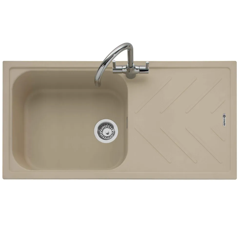 Caple Veis 1 Bowl Granite Composite Kitchen Sink & Waste Kit with Reversible Drainer - 1000 x 500mm